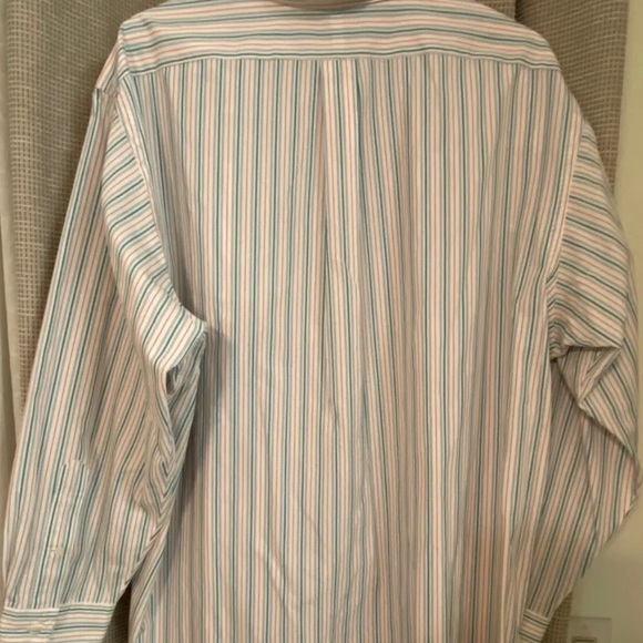 POLO RL GREEN & ORANGE FINE LINE LONG SLEEVE BUTTON DOWN SHIRT/SZ 2XL/PRE-OWNED - Picture 6 of 7